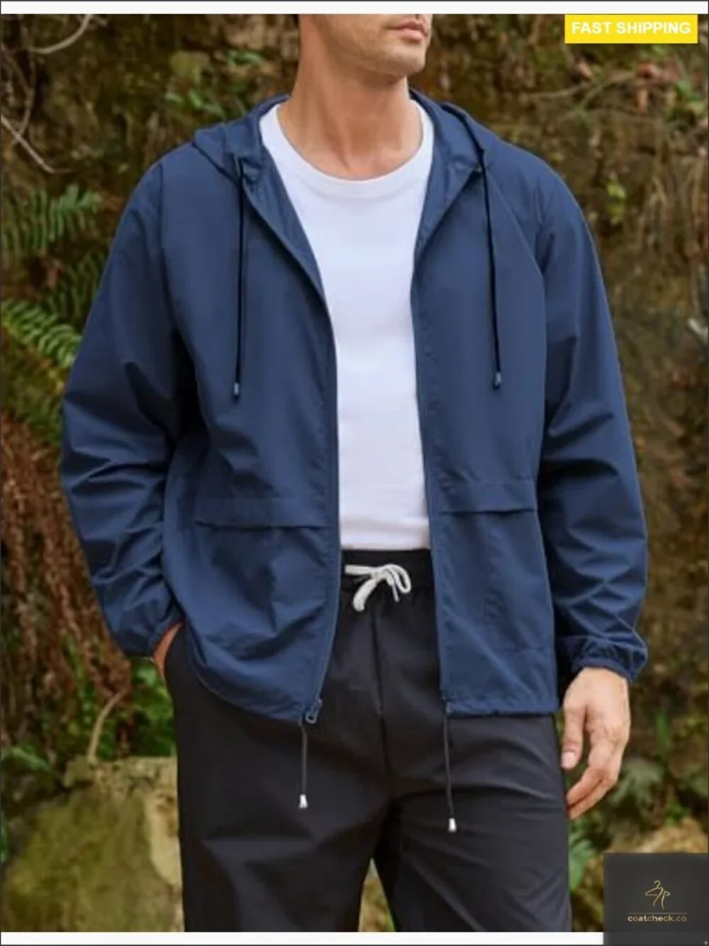 Lightweight Waterproof Rain Jacket with Hood Packable Windbreaker Hiking